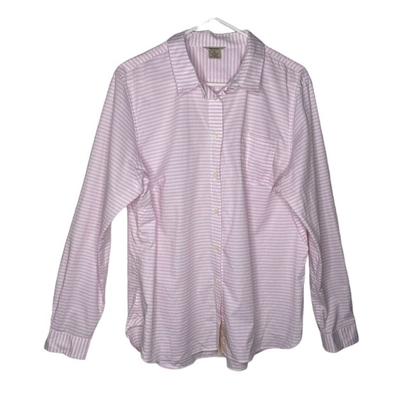 Duluth Trading Co Tops - Duluth Trading Co Wrinklefighter Button Up Shirt Top Womens XL Pink White